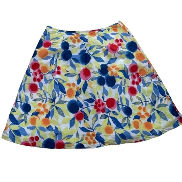 Talbots Petite Colorful Floral Berry Midi Skirt - Picture 1 of 6